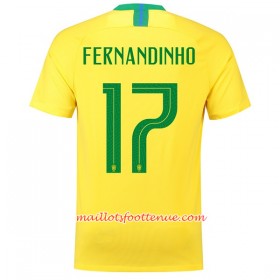 Maillot/Tenue Brésil Fernandinho 17 Domicile Coupe du monde 2018